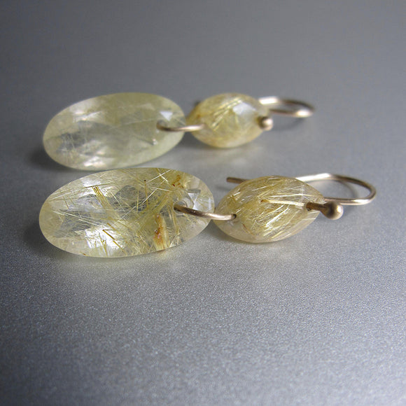 golden rutilated quartz double drops solid 14k gold earrings4