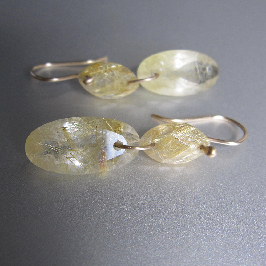 golden rutilated quartz double drops solid 14k gold earrings3