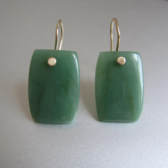 smooth jade tablets solid 14k gold earrings