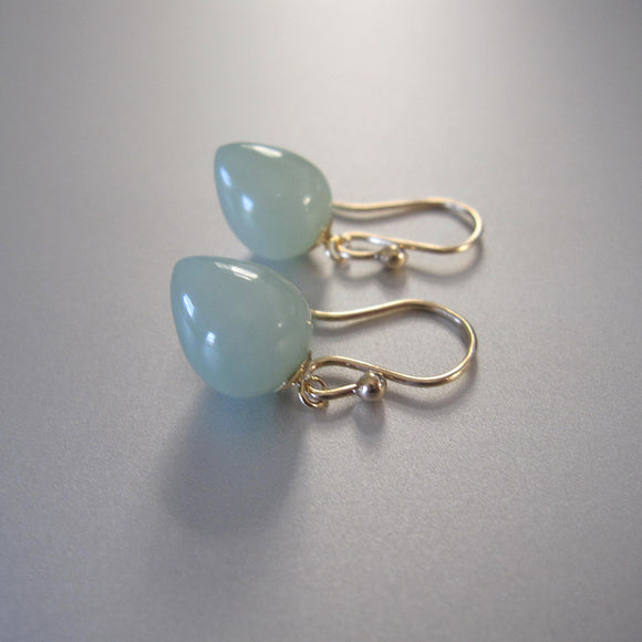 light green serpentine drop earrings solid 14k gold