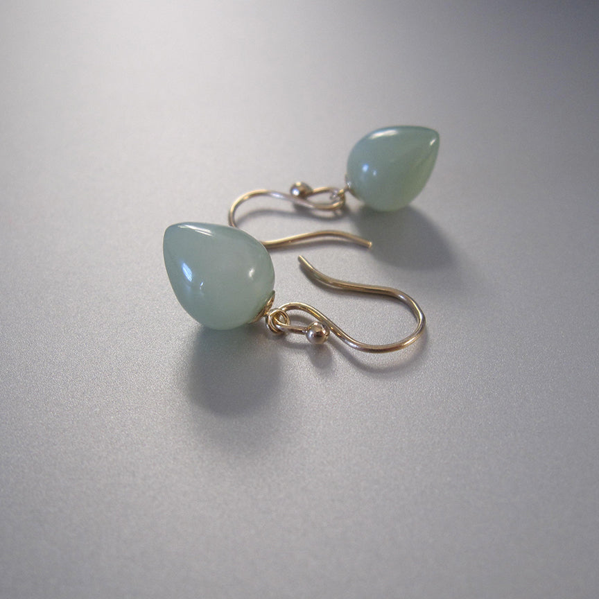 light green serpentine drop earrings solid 14k gold3