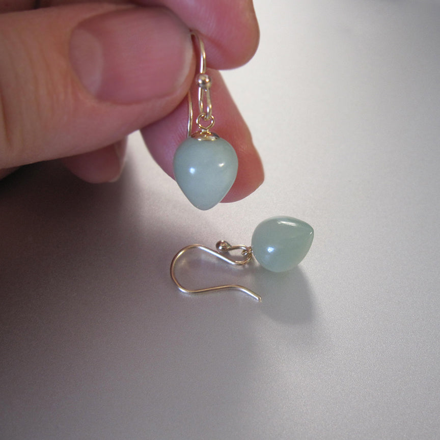 light green serpentine drop earrings solid 14k gold4