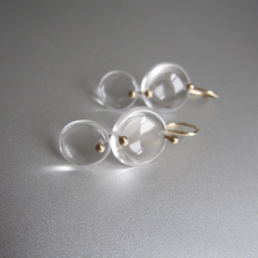 crystal quartz double circle drops solid 14k gold earrings2