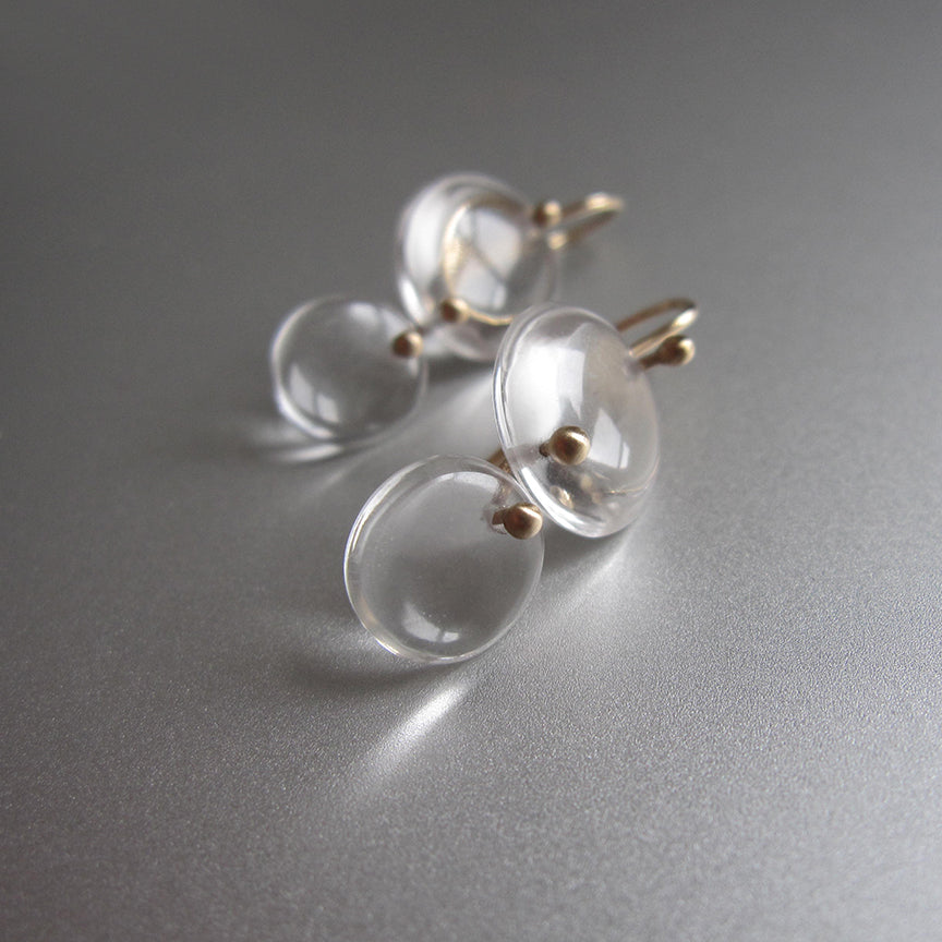 crystal quartz double circle drops solid 14k gold earrings3