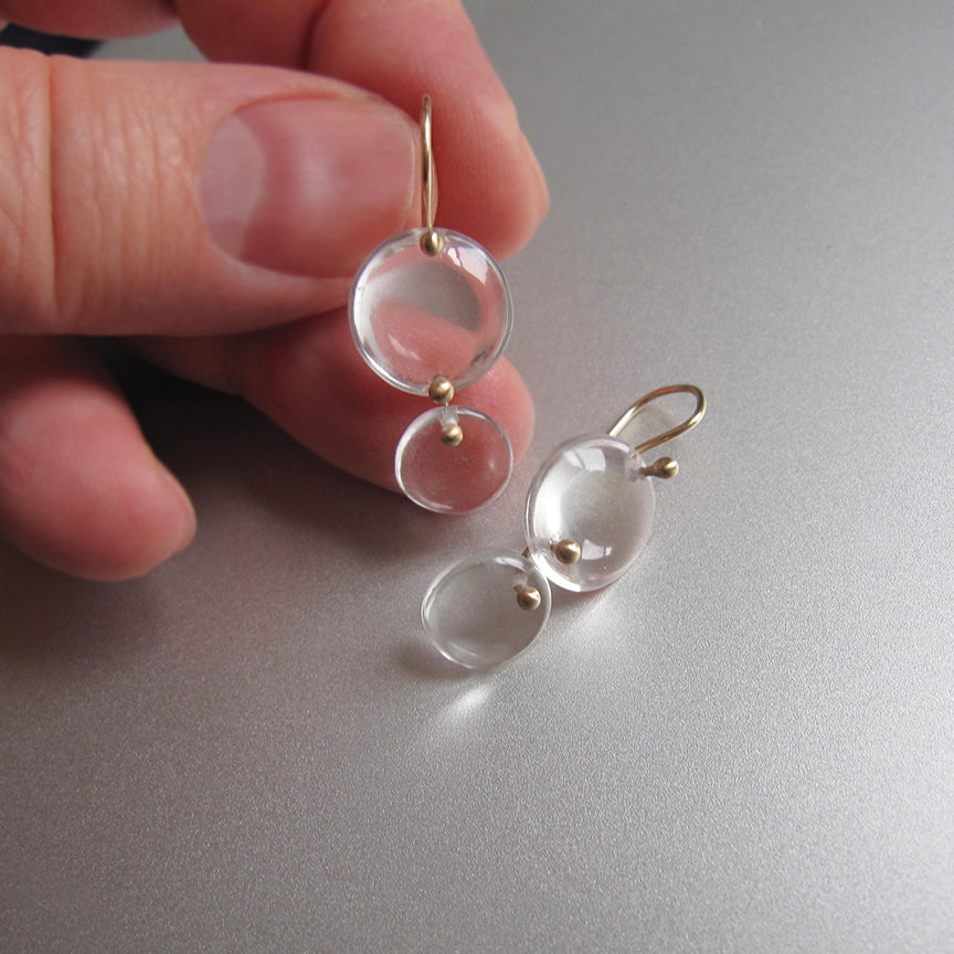 crystal quartz double circle drops solid 14k gold earrings5