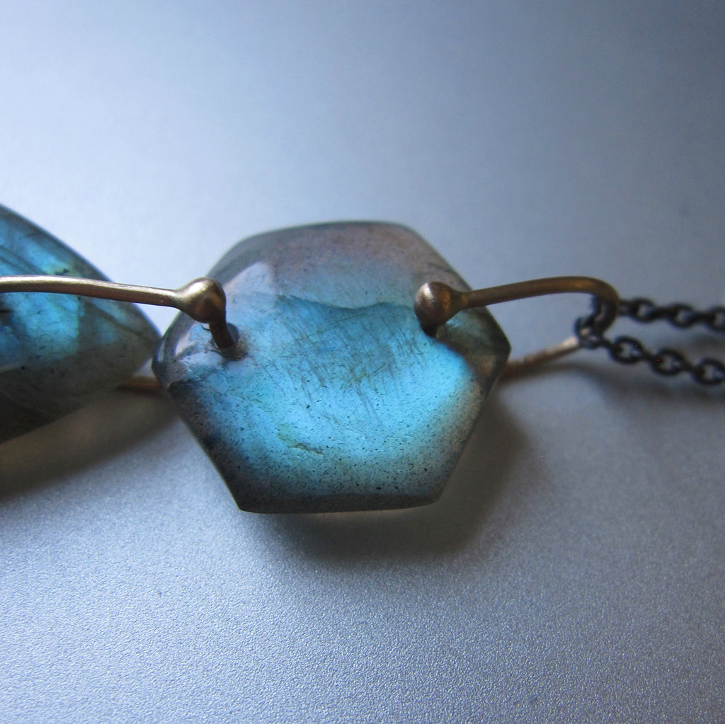 labradorite double stone pendant mied metal darkened sterling solid 14k gold accent chain4