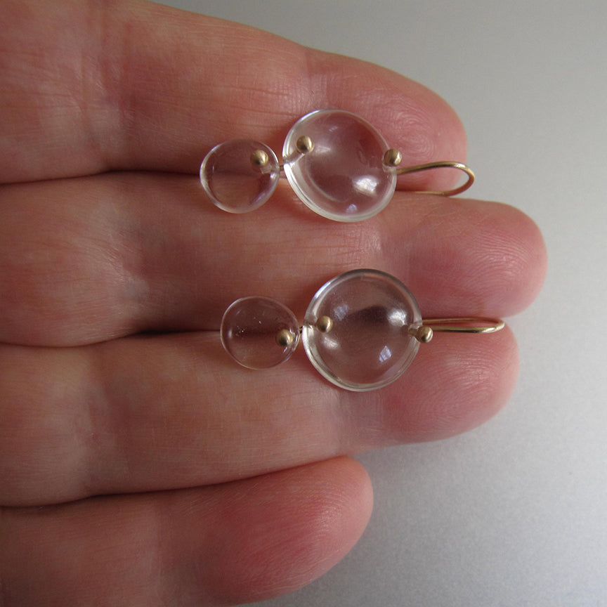 crystal quartz double circle drops solid 14k gold earrings5