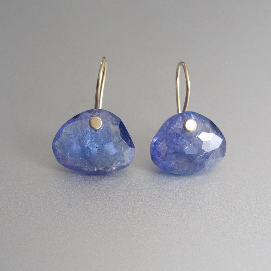 rose cut tanzanite wide drops solid 14k gold earrings4