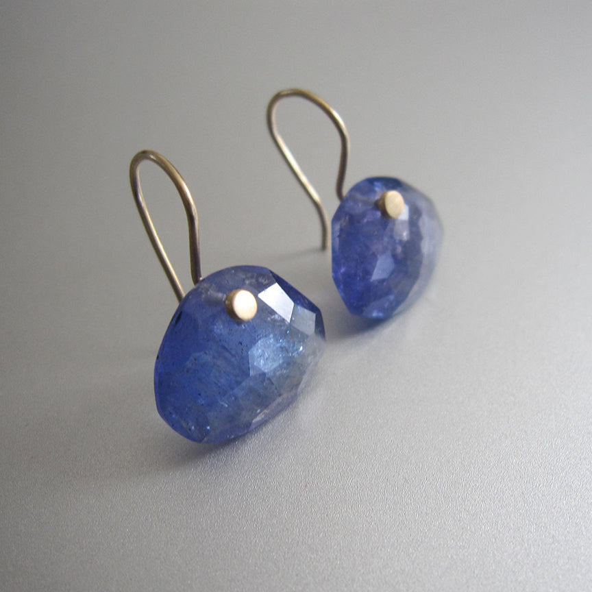 rose cut tanzanite wide drops solid 14k gold earrings5