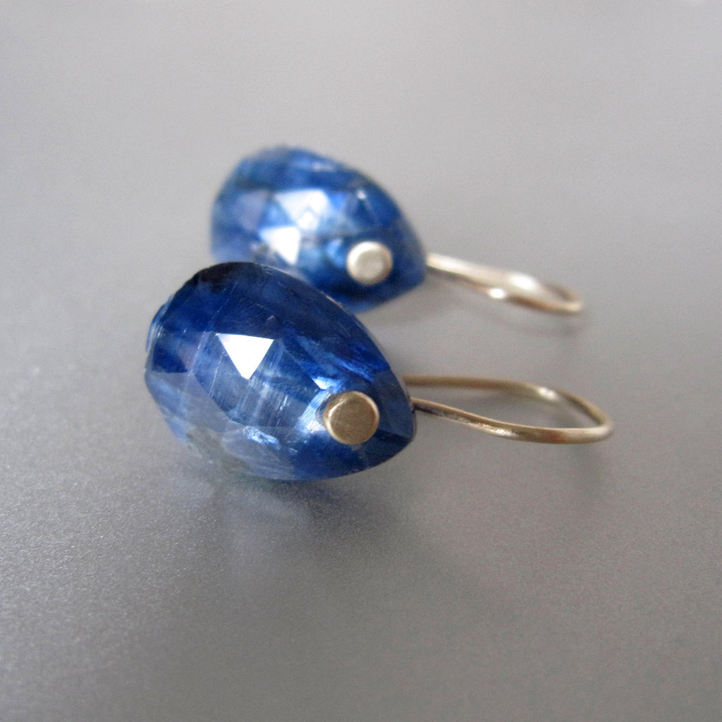 sapphire blue kyanite rose cut drops solid 14k gold earrings4