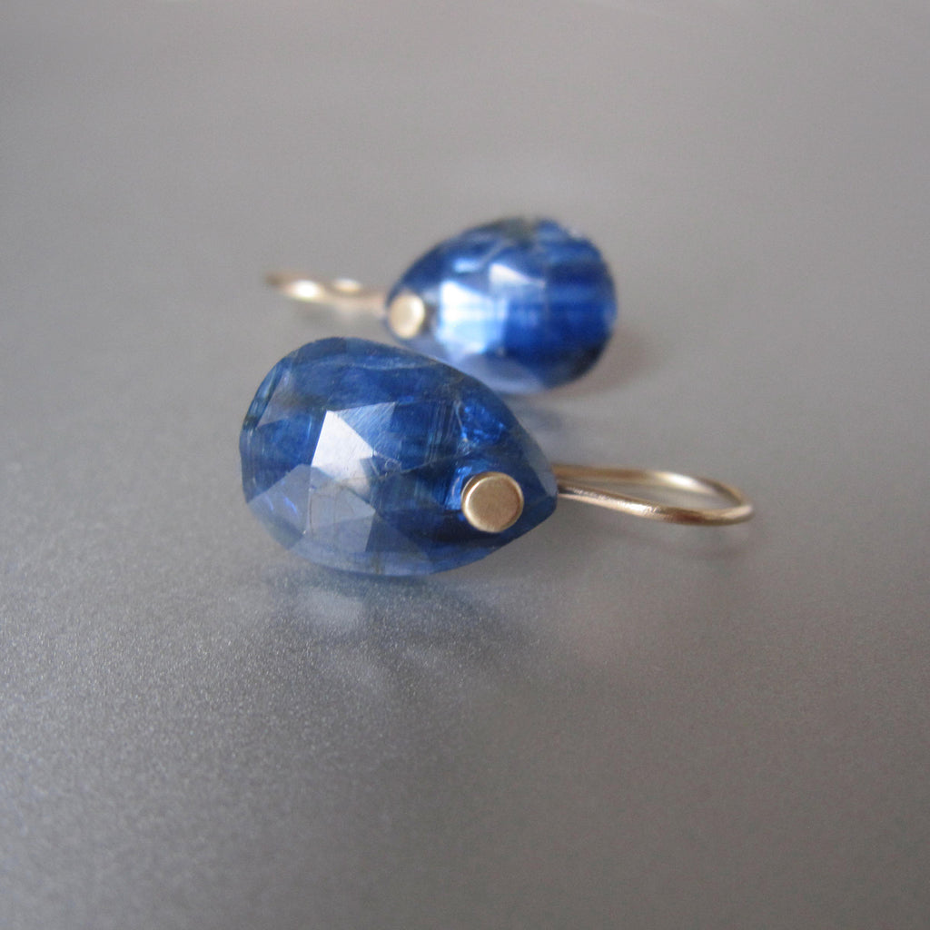 sapphire blue kyanite rose cut drops solid 14k gold earrings3