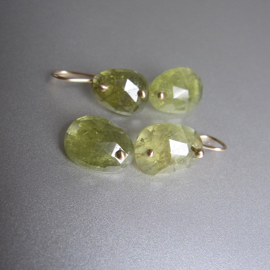 light green garnet rose cut double drops solid 14k gold earrings3