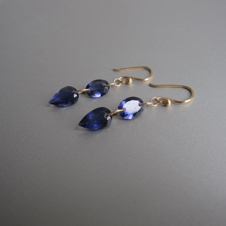 deep blue iolite double drops solid 14k gold earrings4