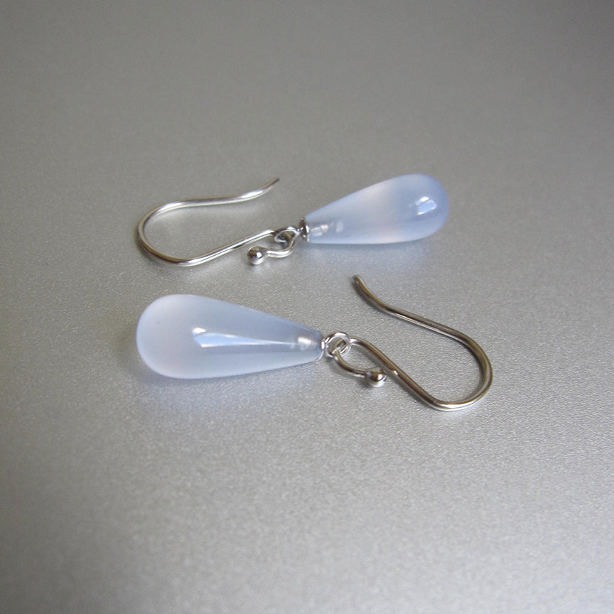smooth blue chalcedony drops solid 14k white gold earrings4