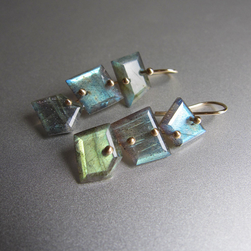 geometric nugget labradorite triple drops solid 14k gold earrings2
