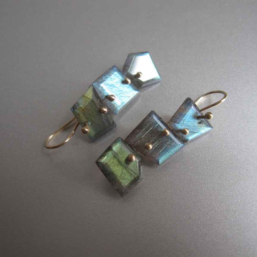 geometric nugget labradorite triple drops solid 14k gold earrings4