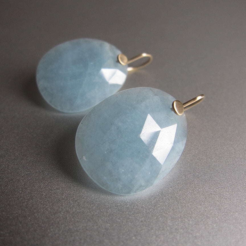 large aquamarine rose cut oval drops solid 14k gold earrings3