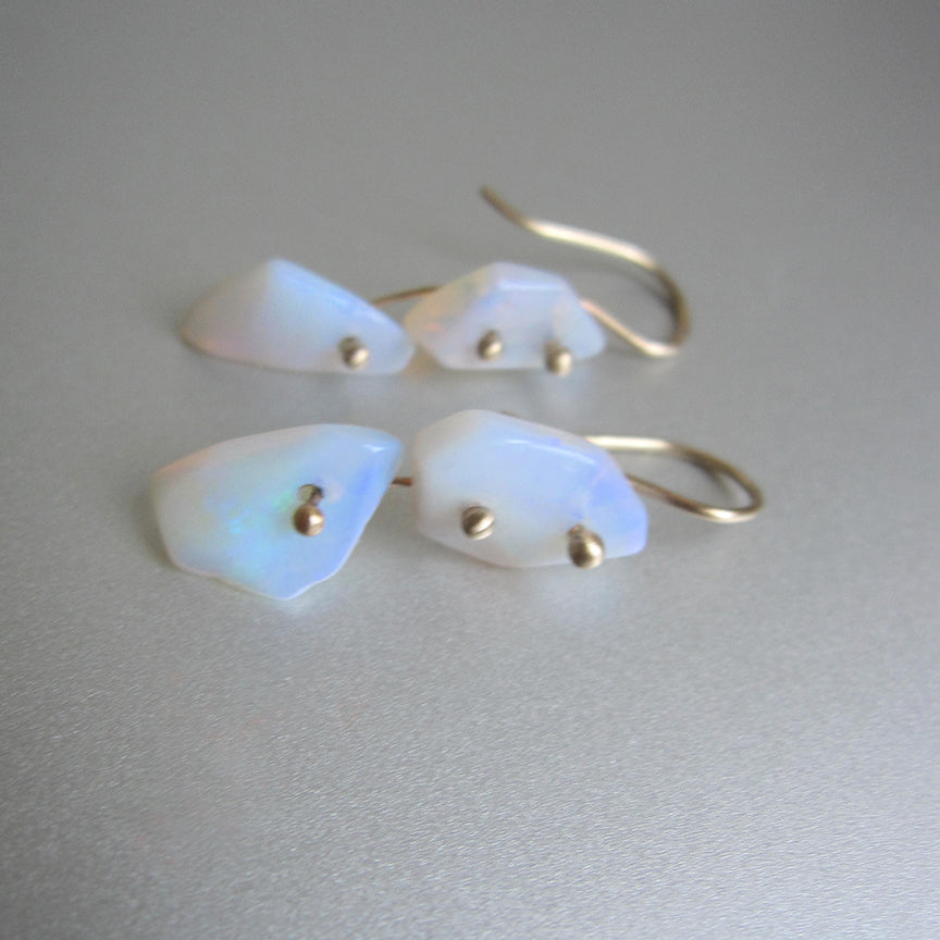 australian opal nugget double drops solid 14k gold earrings2