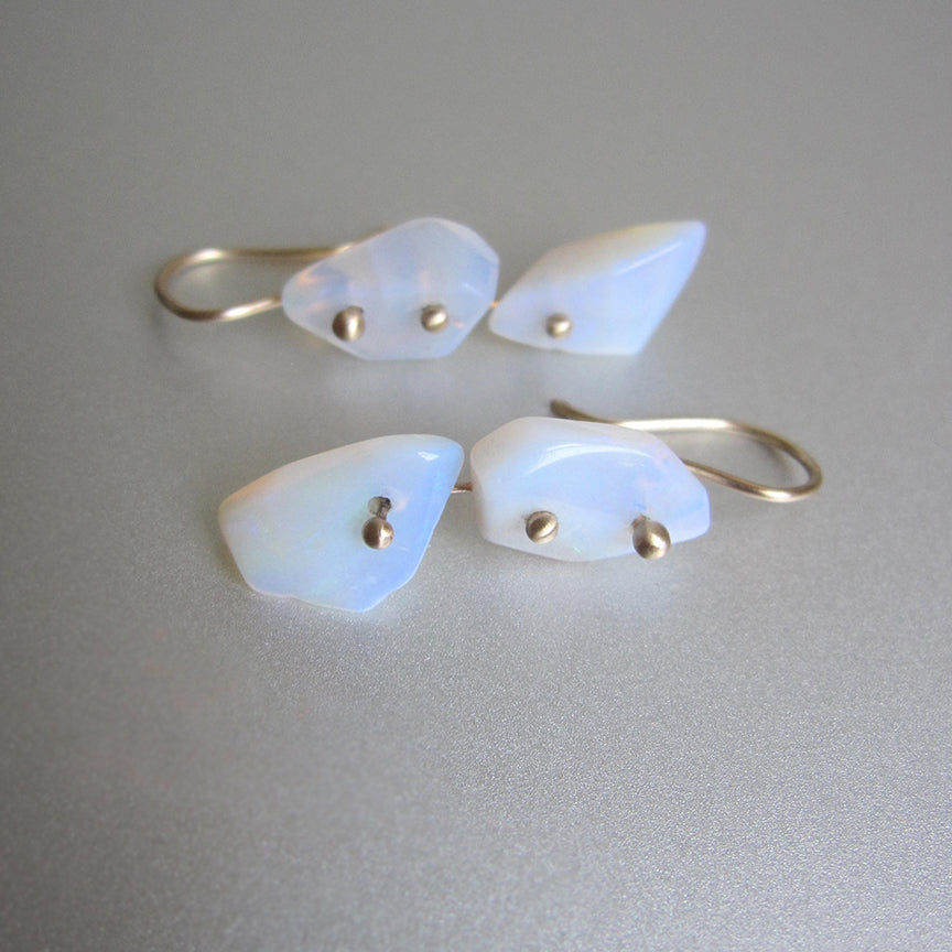 australian opal nugget double drops solid 14k gold earrings4