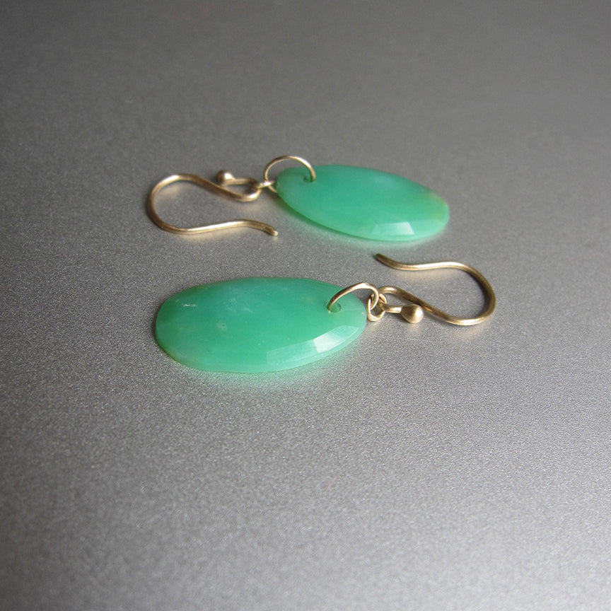 long rose cut chrysoprase slices solid 14k gold earrings4