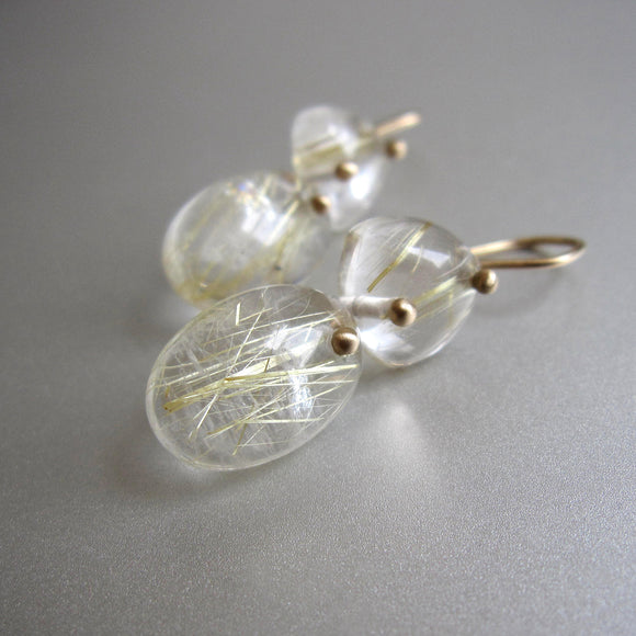 golden rutilated quartz double drops solid 14k gold earrings2