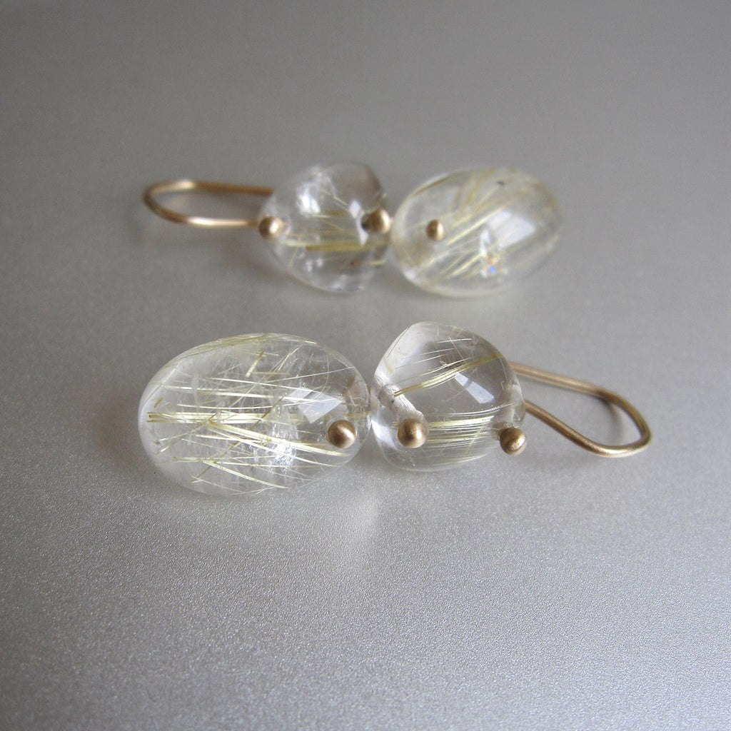 golden rutilated quartz double drops solid 14k gold earrings4
