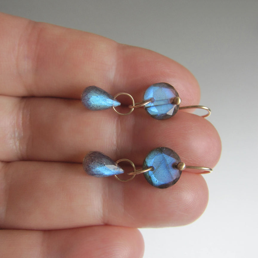 blue labradorite double drop solid 14k gold earrings5