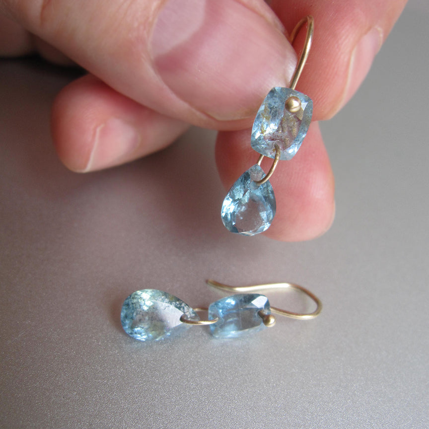 moss aquamarine ring cut double drops solid 14k gold earrings6