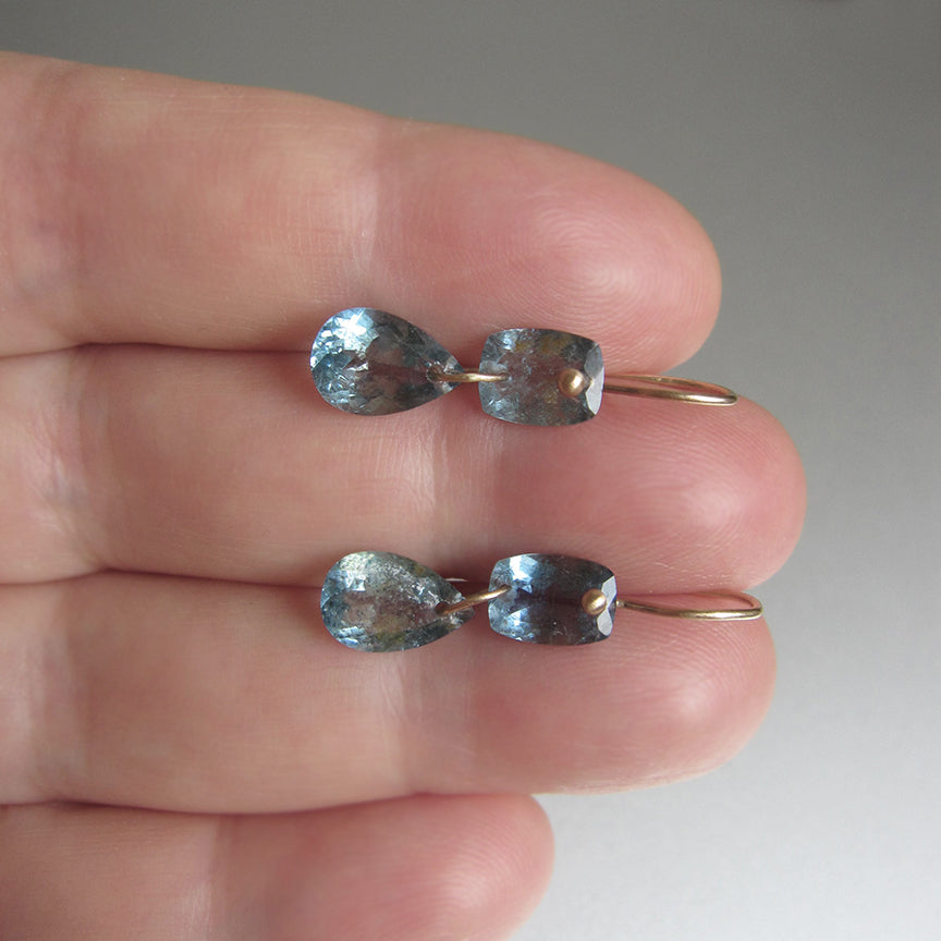 moss aquamarine ring cut double drops solid 14k gold earrings7