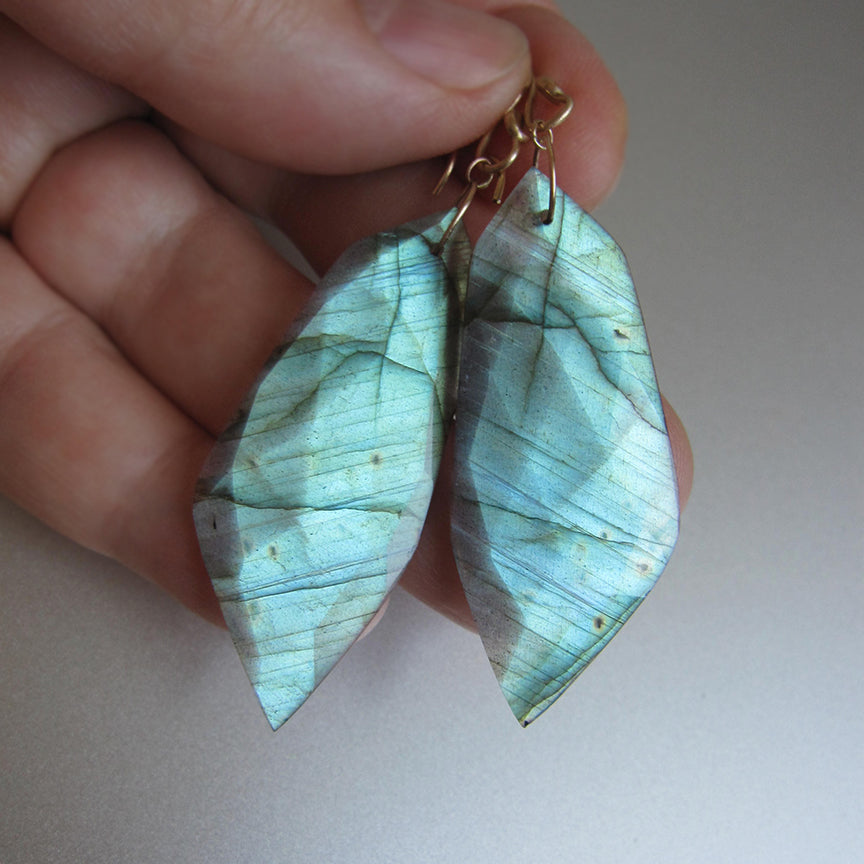 labradorite large pointed slices solid 14k gold earrings3