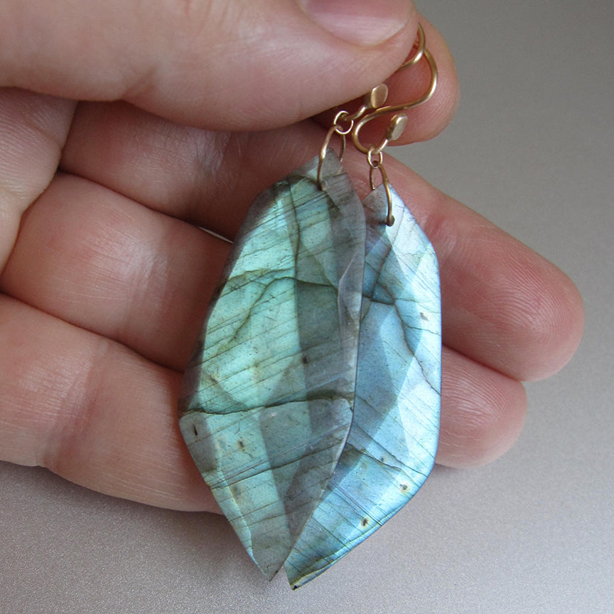 labradorite large pointed slices solid 14k gold earrings4