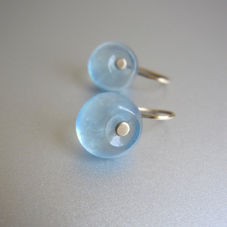 smooth aquamarine discs solid 14k gold earrings2