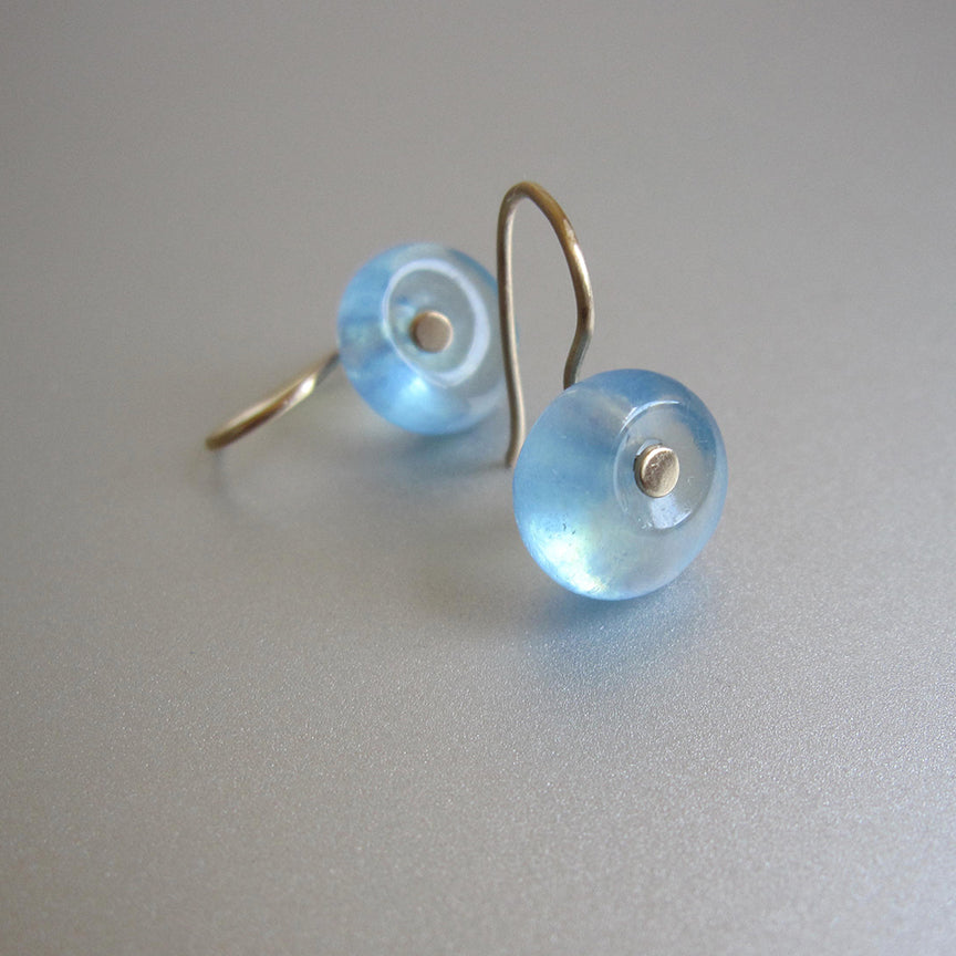smooth aquamarine discs solid 14k gold earrings5