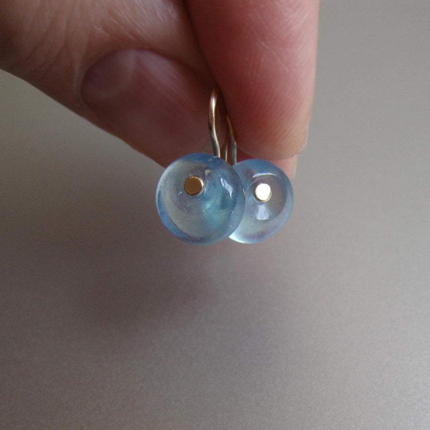 smooth aquamarine discs solid 14k gold earrings6