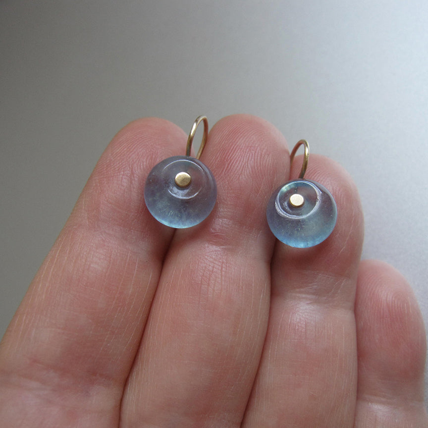 smooth aquamarine discs solid 14k gold earrings7
