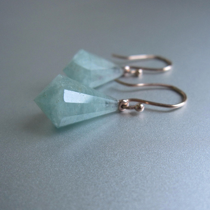 faceted pointed seafoam aquamarine drops solid 14k rose gold earrings3