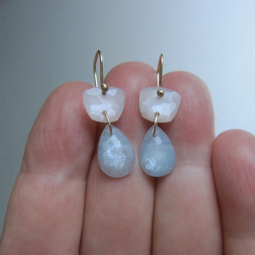 moonstone and aquamarine double drops solid 14k gold earrings2