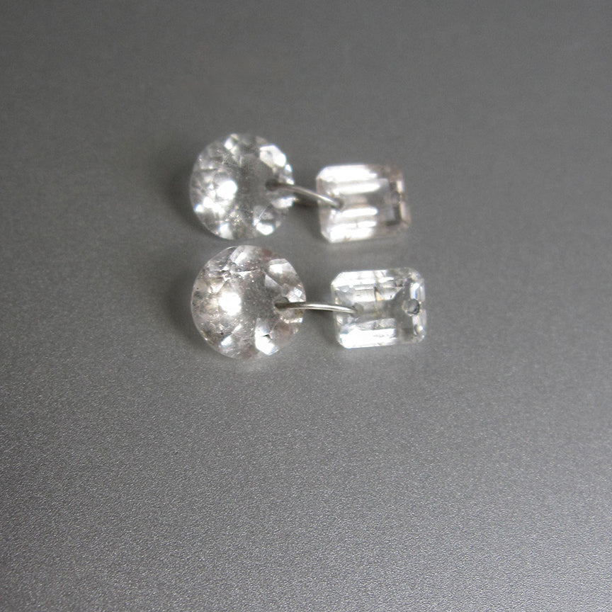 Custom Order for Christine --- Two Pairs of Double Topaz Drops, Solid 14k gold Earrings