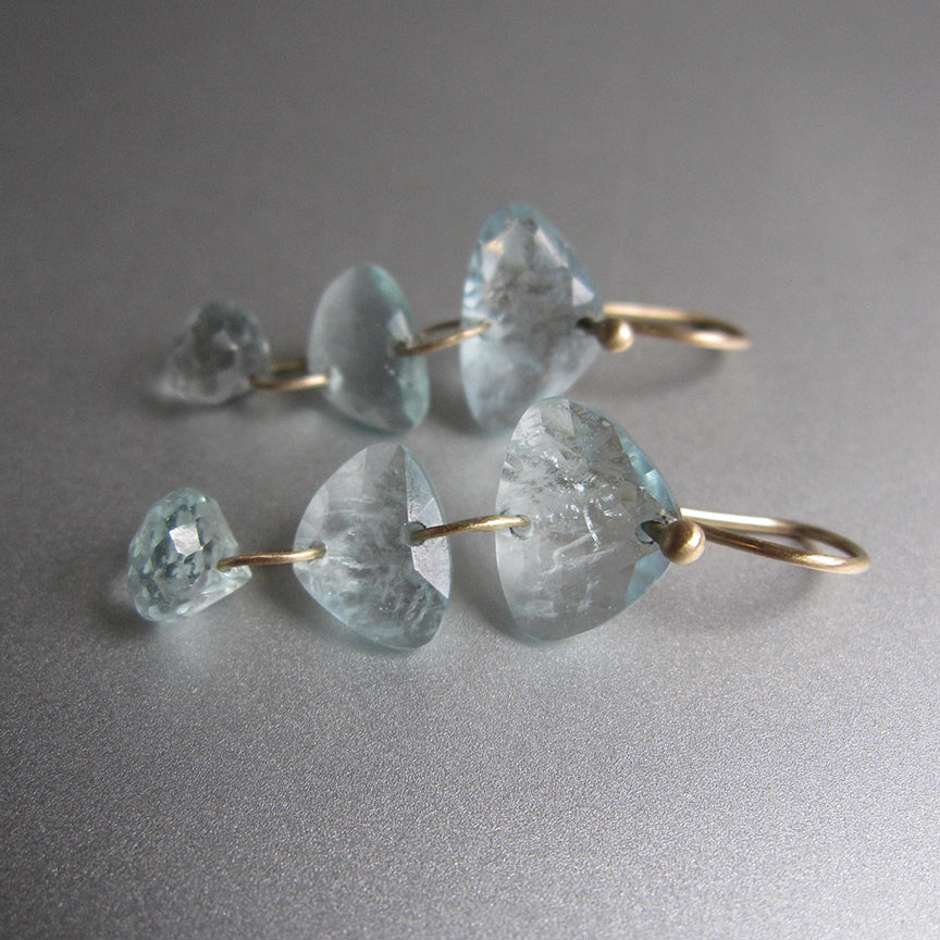 aquamarine triple drops solid 14k gold earrings2