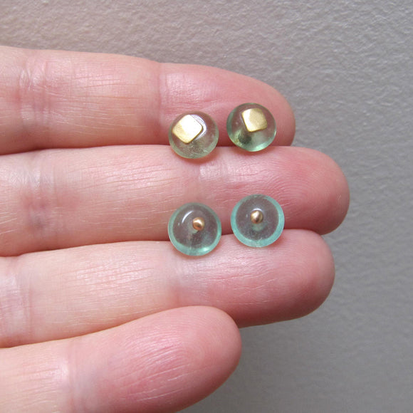 Custom Order for Veronica --- Two Pairs Post Style Earrings, 14k Karat Gold Studs