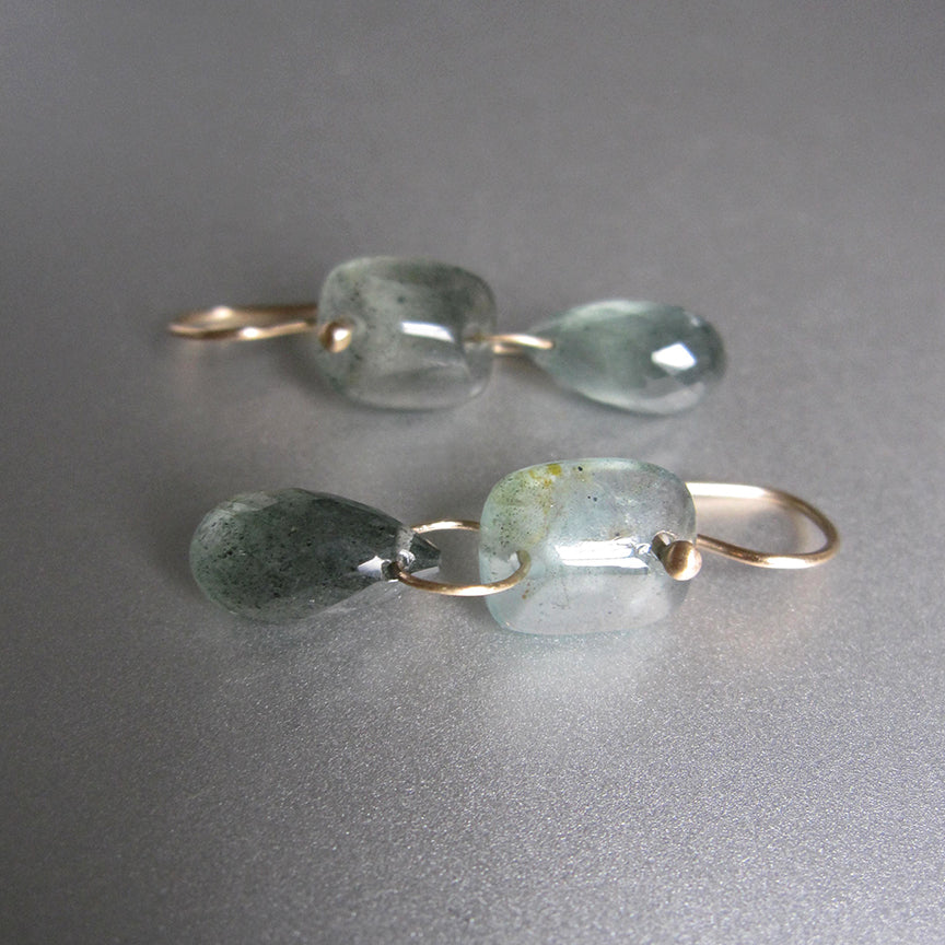 moss aquamarine double drops solid 14k gold earrings5