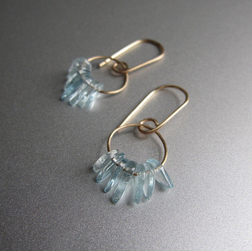 aquamarine fringe loops solid 14k gold earrings2