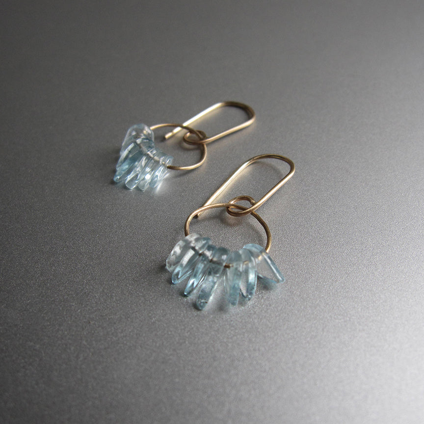 aquamarine fringe loops solid 14k gold earrings6
