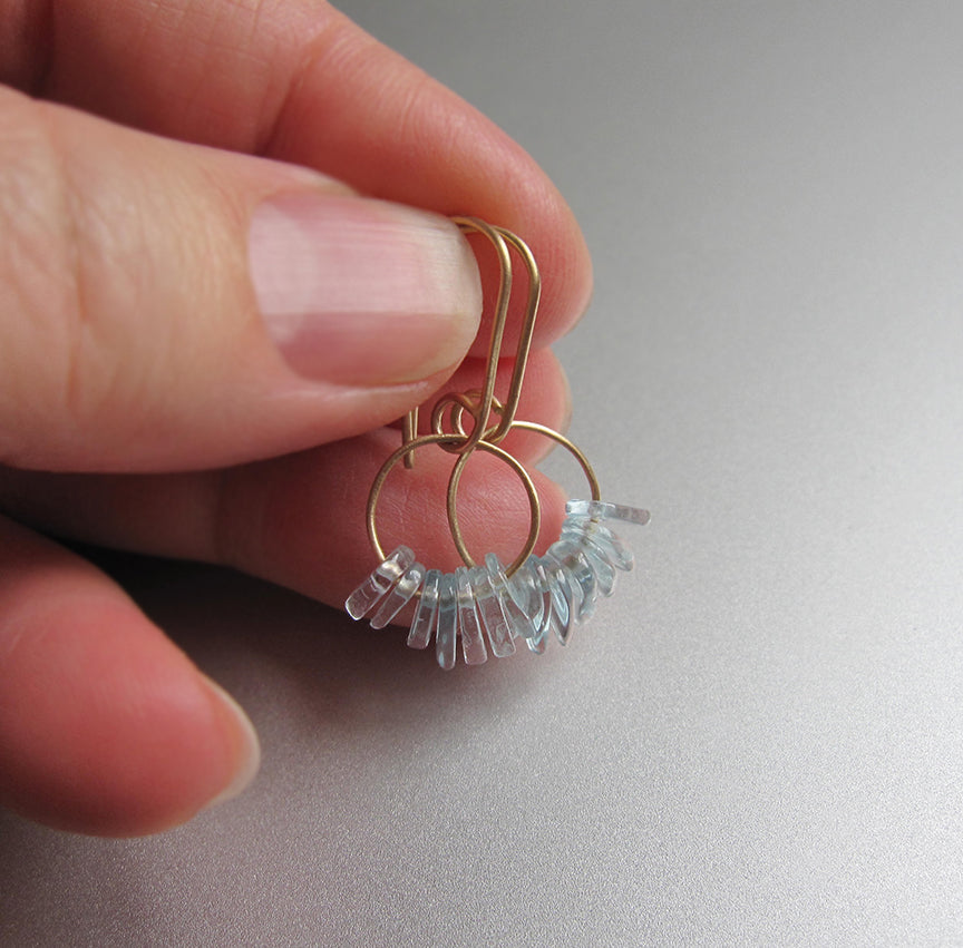 aquamarine fringe loops solid 14k gold earrings5