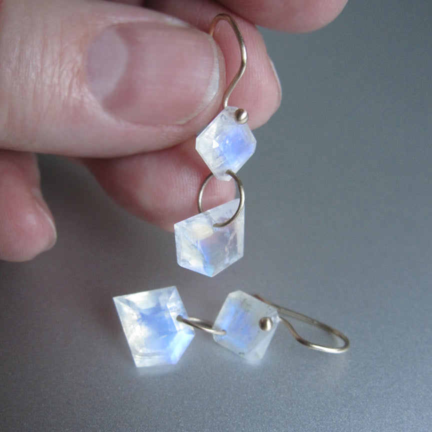 mismatched angular blue moonstone double drops solid 14k gold earrings3