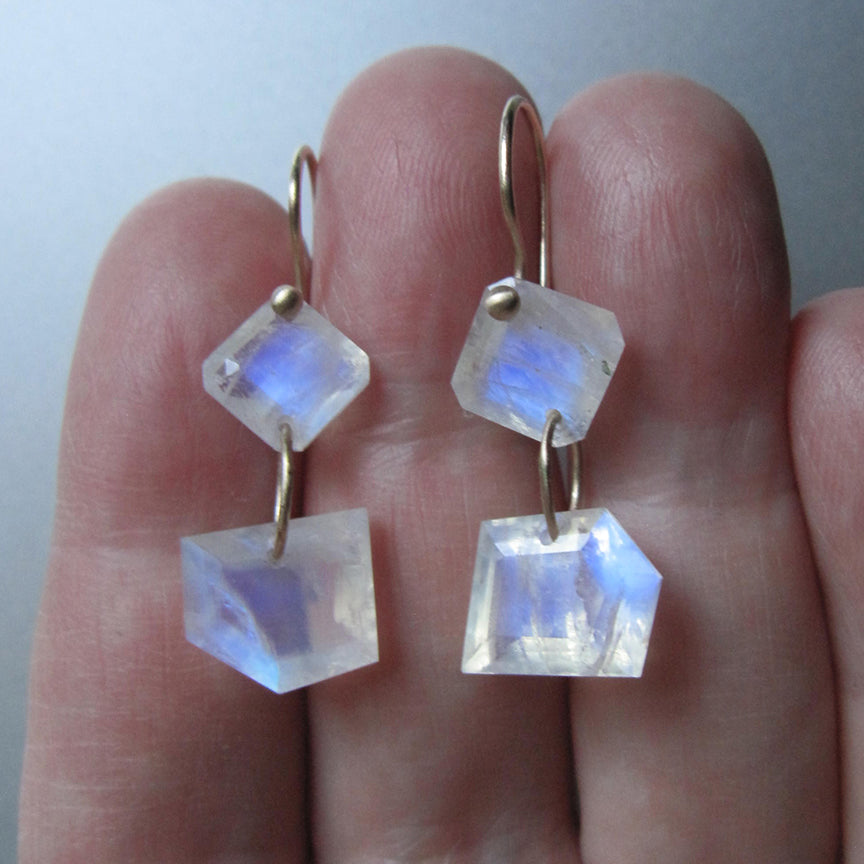mismatched angular blue moonstone double drops solid 14k gold earrings4