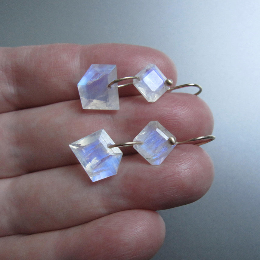 mismatched angular blue moonstone double drops solid 14k gold earrings5