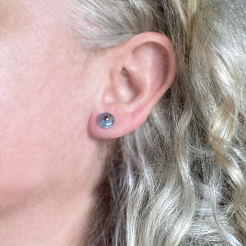 smooth aquamarine and pegged 14k gold post earrings5