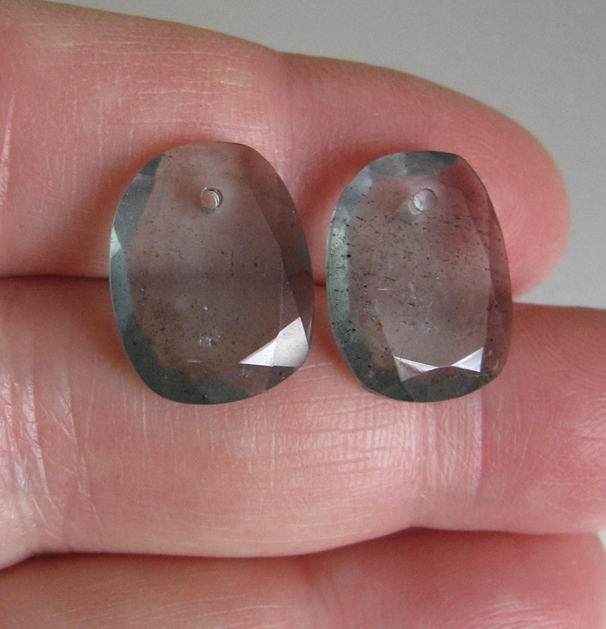 Custom Listing for Merrill --- Two Pairs of Earrings --- Labradorite and Moss Aquamarine