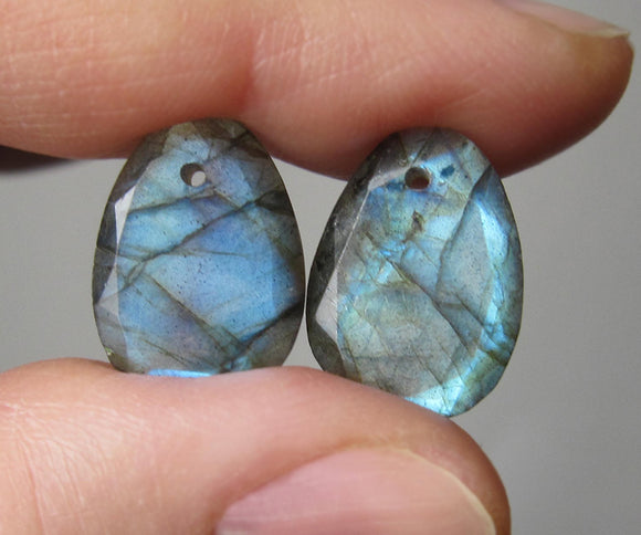 Custom Listing for Merrill --- Two Pairs of Earrings --- Labradorite and Moss Aquamarine